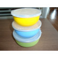 3 sets calcomanías de colores esmalte bowl de hielo y utensilios de cocina de esmalte